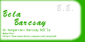 bela barcsay business card